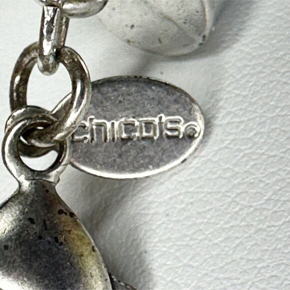 Chicos Multi Strand Brown Cord Silver Tone Necklace ✨ - Picture 6 of 14